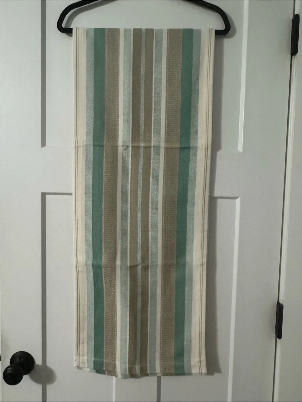 Pier 1 Imports Striped Fabric Table Runner Sage Green Beige Multi-Color